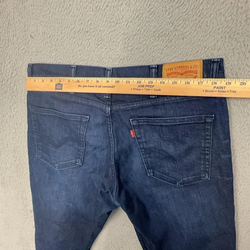Levis 511 Jeans Mens 38x32 Blue Dark Wash Slim Tapered Stretch Denim Zip Fly